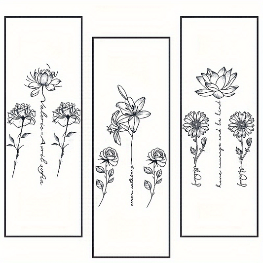 Sexy Flower and Plant Temporary Tattoos - 2 Weeks Lasting