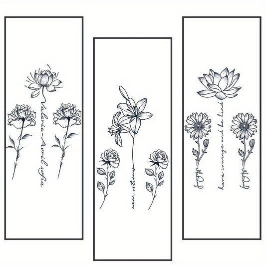 Sexy Flower and Plant Temporary Tattoos - 2 Weeks Lasting