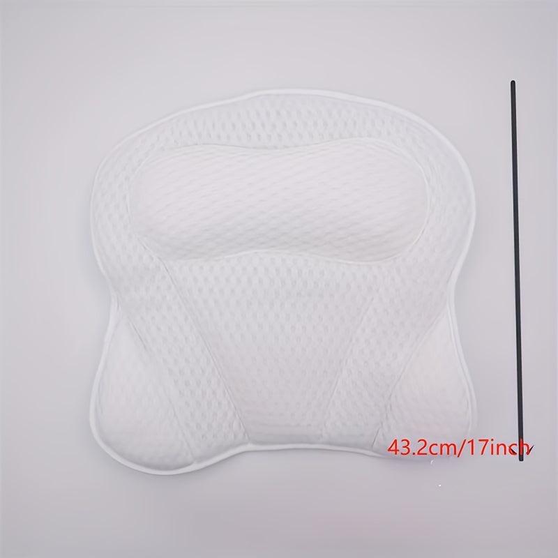 Bath Pillow for Tub 4D Air Mesh Soft Tub Pillow for Headrest with 6 Suction Cups