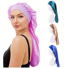 Women's Elastic Satin Long Tube Sleeping Cap