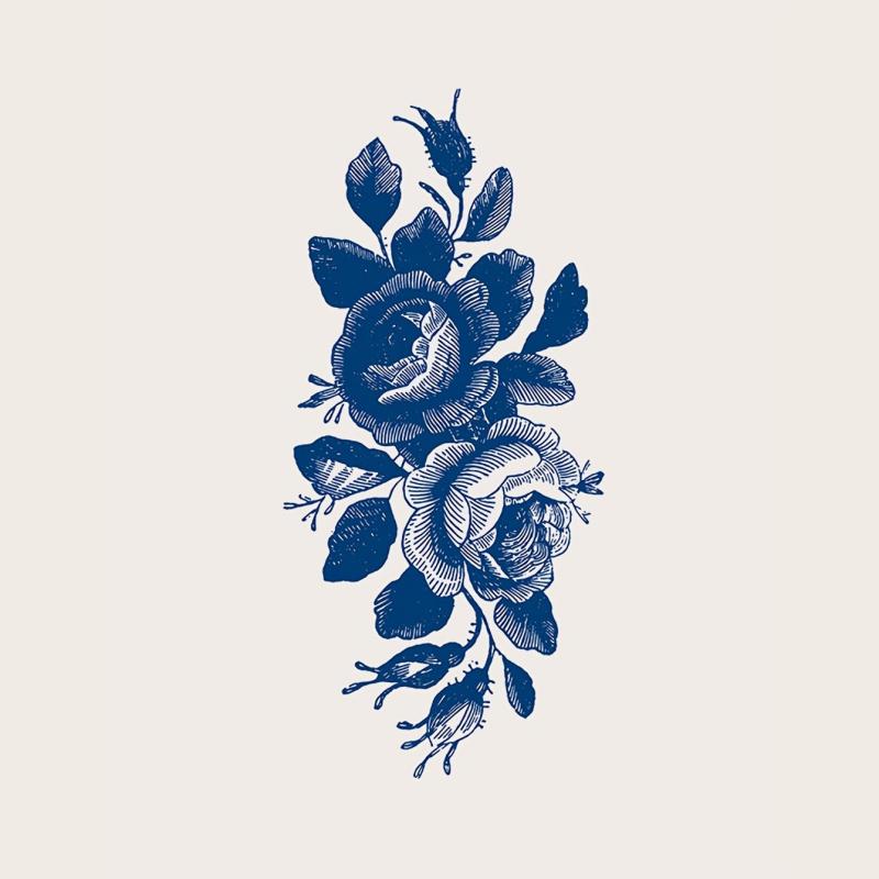 Flower Pattern Herbal Tattoo Stickers for Leg Arm Body Art