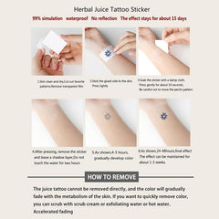 Flower Pattern Herbal Tattoo Stickers for Leg Arm Body Art
