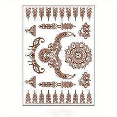 Brown Red Lace Tattoo Sticker Semi Permanent Waterproof