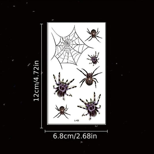 Halloween Face Tattoos Sticker Spider Web Temporary Tattoos