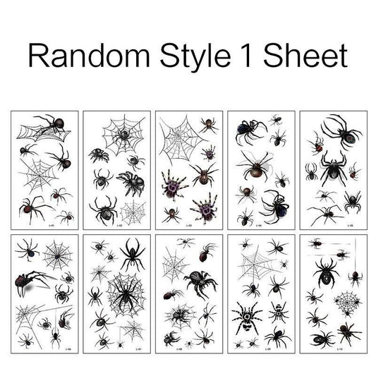 Halloween Face Tattoos Sticker Spider Web Temporary Tattoos