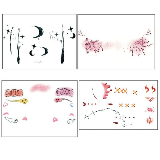 4pcs Waterproof Temporary Tattoos for Halloween Party