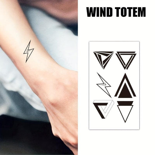 Geometric Animal Love Cartoon Temporary Tattoo Sticker