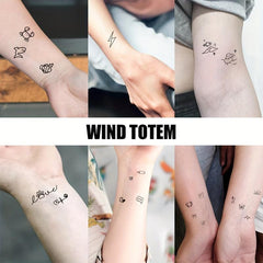 Geometric Animal Love Cartoon Temporary Tattoo Sticker
