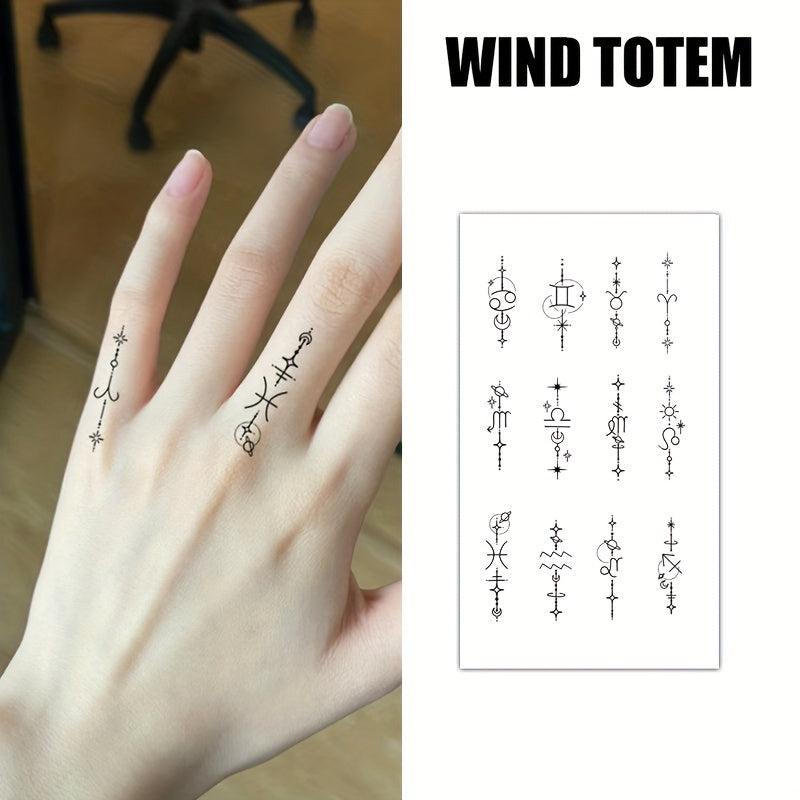 Geometric Animal Love Cartoon Temporary Tattoo Sticker