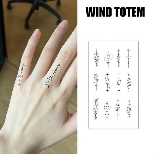 Geometric Animal Love Cartoon Temporary Tattoo Sticker