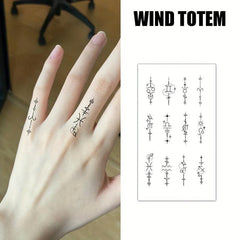 Geometric Animal Love Cartoon Temporary Tattoo Sticker