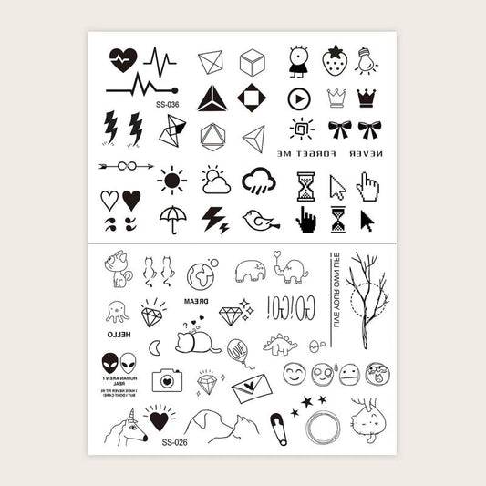 Small Pattern Tattoo Stickers for Ears Fingers Wrist