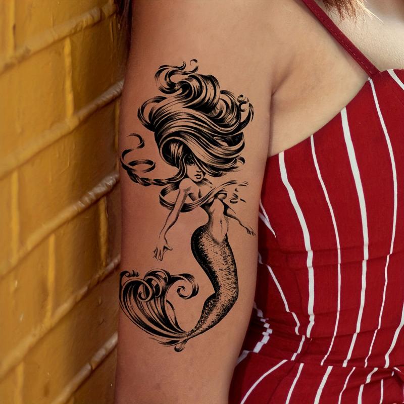 4Pcs Mermaid Tattoo Sticker Waterproof Body Art MakeupTemporary Tattoo Stick