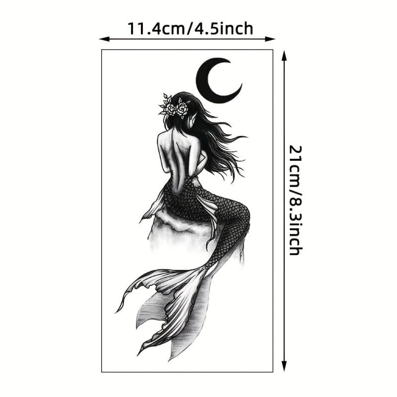 4Pcs Mermaid Tattoo Sticker Waterproof Body Art MakeupTemporary Tattoo Stick