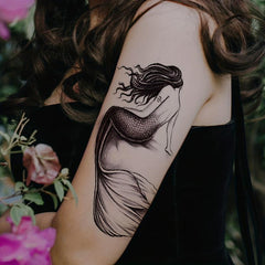 4Pcs Mermaid Tattoo Sticker Waterproof Body Art MakeupTemporary Tattoo Stick