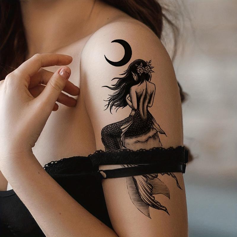 4Pcs Mermaid Tattoo Sticker Waterproof Body Art MakeupTemporary Tattoo Stick