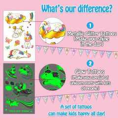 Unicorn Temporary Tattoos - 20 Sheets, 160 Styles