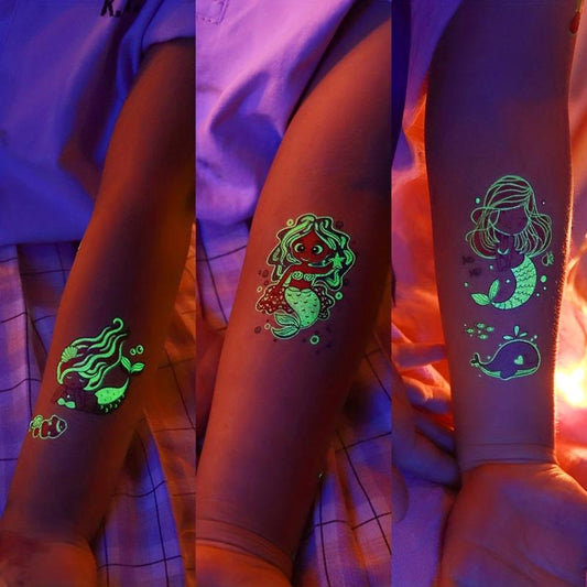 12 Sheets Ocean Animals Temporary Tattoo Stickers Under Sea World Birthday Party