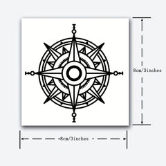 Compass Temporary Tattoo Stickers Herbal Juice Tattoo Waterproof 2 Weeks