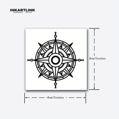 Compass Temporary Tattoo Stickers Herbal Juice Tattoo Waterproof 2 Weeks
