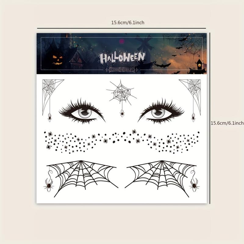 Halloween Spider Web Face Body Temporary Tattoo Sticker