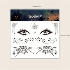Halloween Spider Web Face Body Temporary Tattoo Sticker
