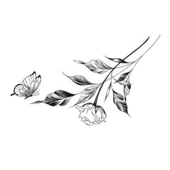 Rose Butterfly Temporary Tattoo Sticker Lasts 1 2 Weeks
