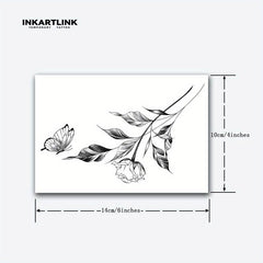 Rose Butterfly Temporary Tattoo Sticker Lasts 1 2 Weeks