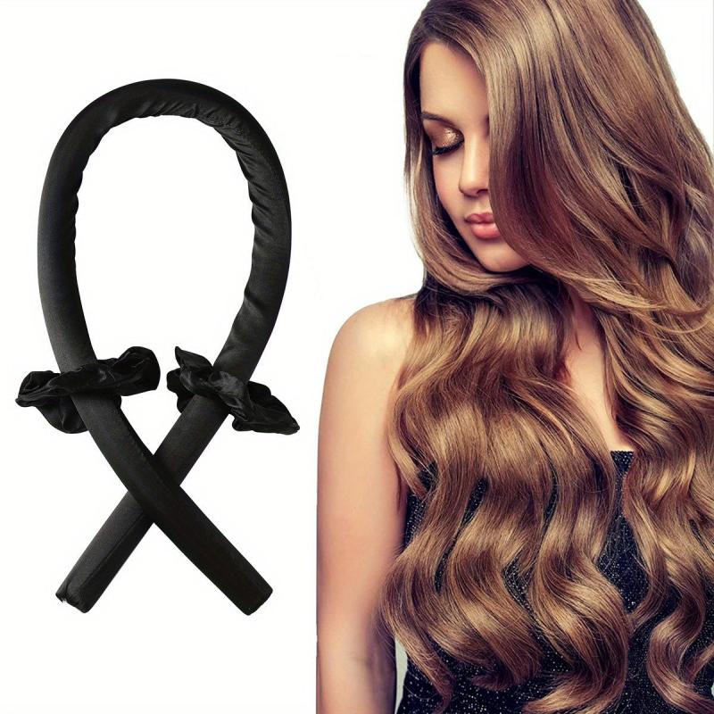 Heatless Curling Rod Headband with Hair Ties DIY Lazy Ribbon Hair Curler Tool
