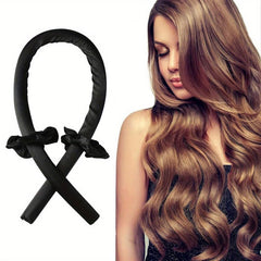 Heatless Curling Rod Headband with Hair Ties DIY Lazy Ribbon Hair Curler Tool