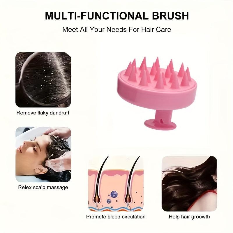 2pcs Silicone Shampoo Brush Comb Bottle Set for Personal Hair Care