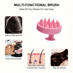 2pcs Silicone Shampoo Brush Comb Bottle Set for Personal Hair Care