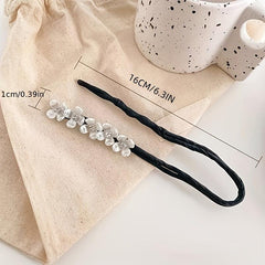 Rhinestone Hair Bun Maker with Faux Pearl & Flower Hair Styling Tool
