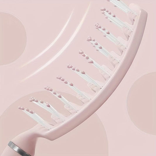 Wide Vent Wet & Dry Detangler Hairbrush Curved Hollow Out Hair Comb