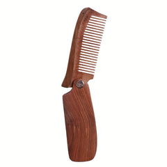 Portable Folding Wooden Comb For Men's Hair Beard And Mustache