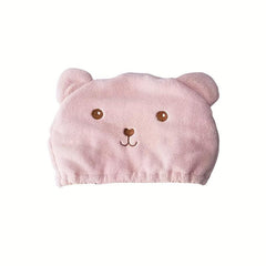 Bear Hair Dry Towel Cap Soft Microfiber Fast Drying Hair Wrap Bath Spa Head Cap