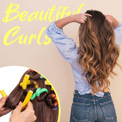 42pcs Heatless Hair Rollers Flex Curlers Twist Spiral Foam Rods DIY Styling