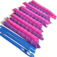 No Heat Hair Curlers 18pcs Styling Kit Spiral Curlers Hooks Magic Rollers