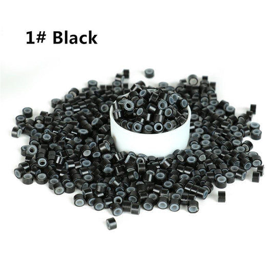500pcs Silicone Lined Copper Micro Rings for Hair Extensions 5x3x3mm