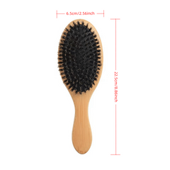 Natural Boar Bristle Hair Brush Scalp Massage Comb Anti static Paddle Hair Brush