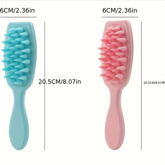 Silicone Hairdressing Brush Long Handle Scalp Cleaning Massage Comb
