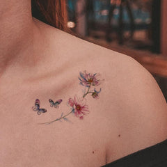 6-Pack Flower Printed Tattoo Stickers: Easy and Painless Body Art
