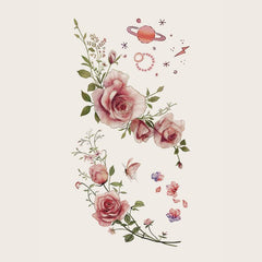 6-Pack Flower Printed Tattoo Stickers: Easy and Painless Body Art