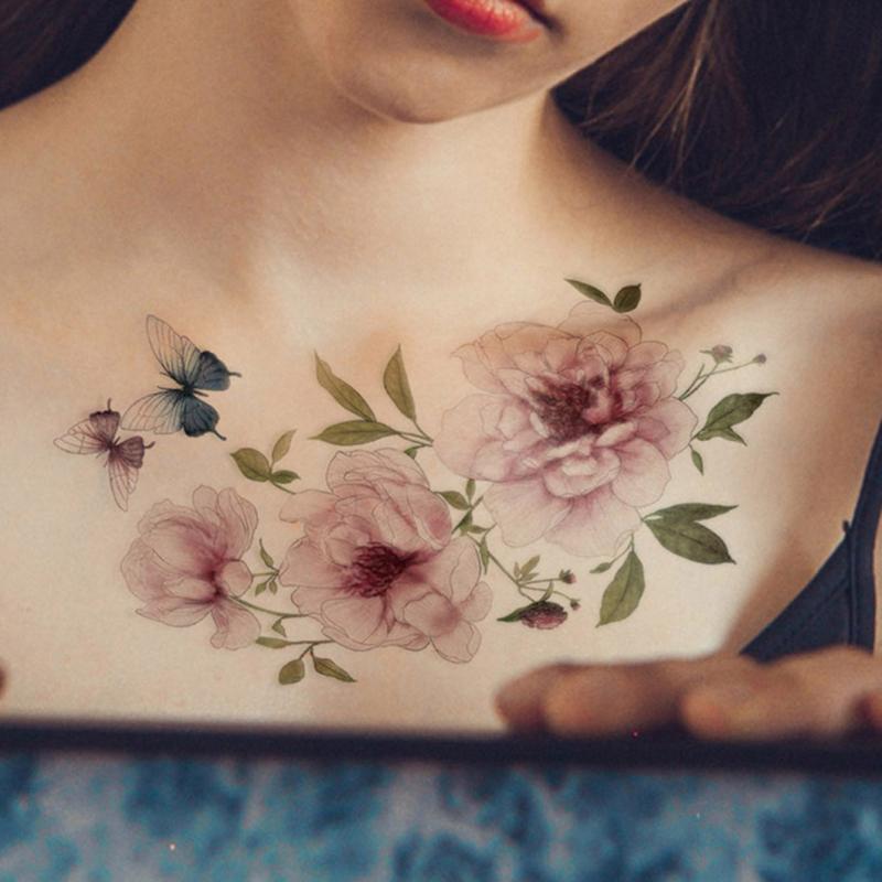 6-Pack Flower Printed Tattoo Stickers: Easy and Painless Body Art