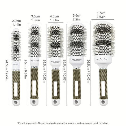 Heat Conduction Hairbrush Comb Set for Home Salon Hair Blow Drying Curling Tools