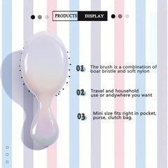 Boar Bristles Detangling Hair Brush Anti Static Hairdressing Comb
