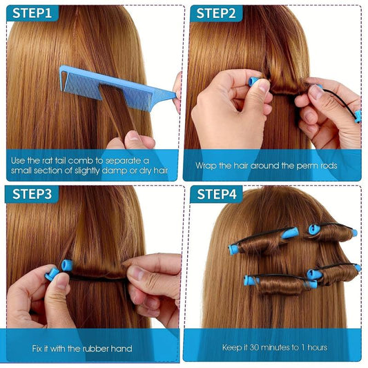 40pcs Hair Perming Rods Cold Wave Rods Long Perm Rods Hair Curler