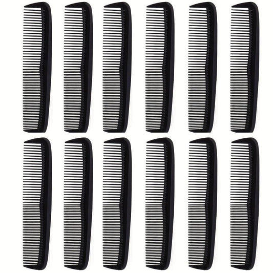 12pcs Small Row Comb Double Teeth Compact Thick Plastic Fine Tooth Comb