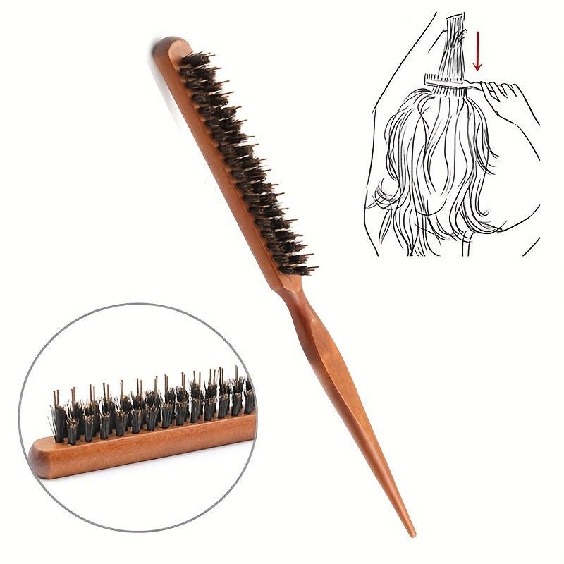 Salon Teasing Back Hair Brush Boar Bristle Comb Hair Brush Extension