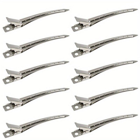 10pcs Metal Duck Billed Hair Clips Single Prong Hair Grips for Women